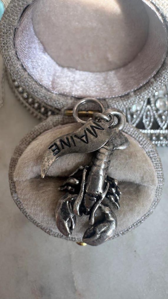 Vintage Silver Movable Maine Lobster Charm