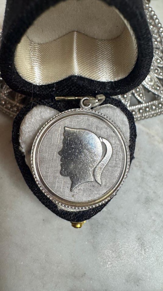 Vintage Silver Girl with Pony Tail Charm