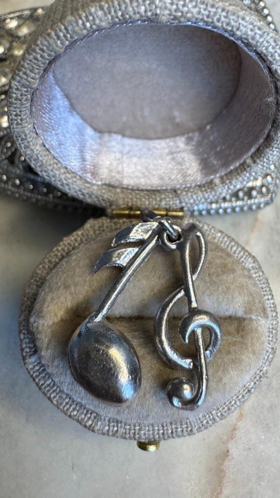Vintage Silver Music Notes Charm