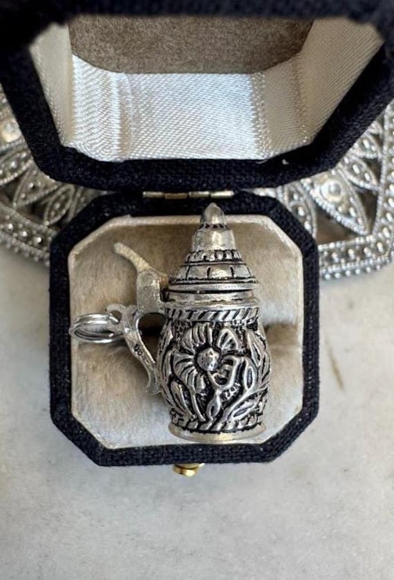 Vintage Silver Beer Stein Charm Pendant
