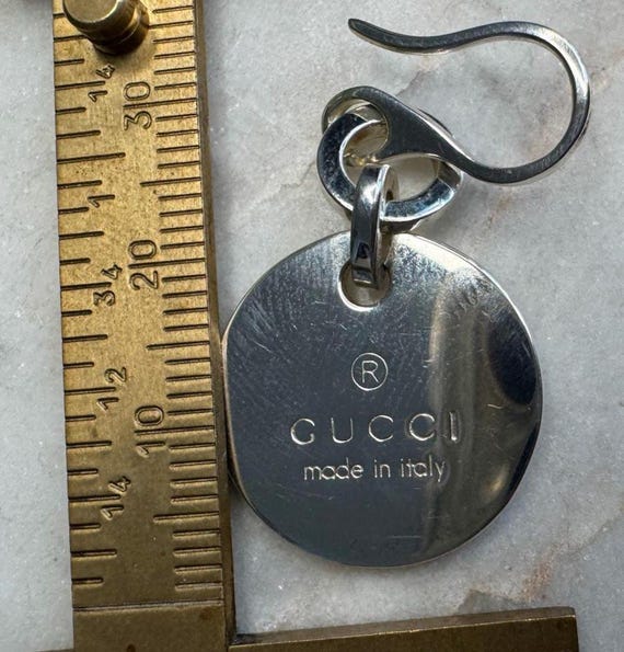 Silver Gucci Made in Italy Round Disc Dangle Earrings - Etsy
