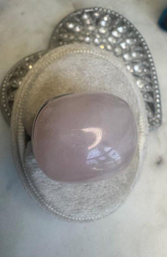 Vintage Silver Rose Quartz Ring