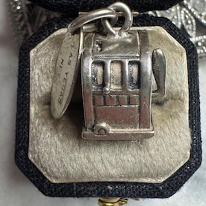Vintage Silver Las Vegas Slot Machine Charm