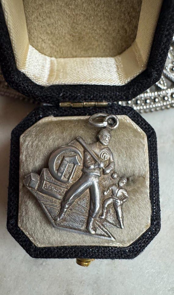 Vintage Silver Rare Cincinnati Red Stockings Charm Pendant