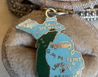 Ciondolo vintage in argento dello stato del Michigan