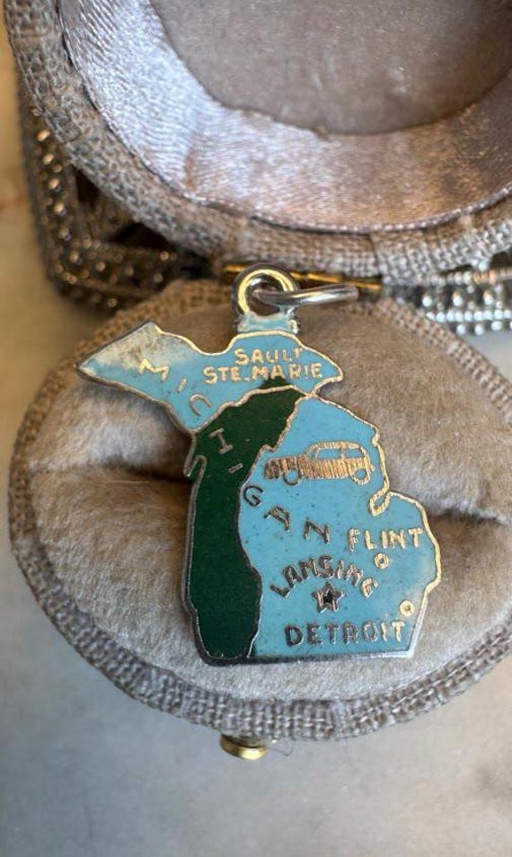 Vintage Silver Michigan State Charm