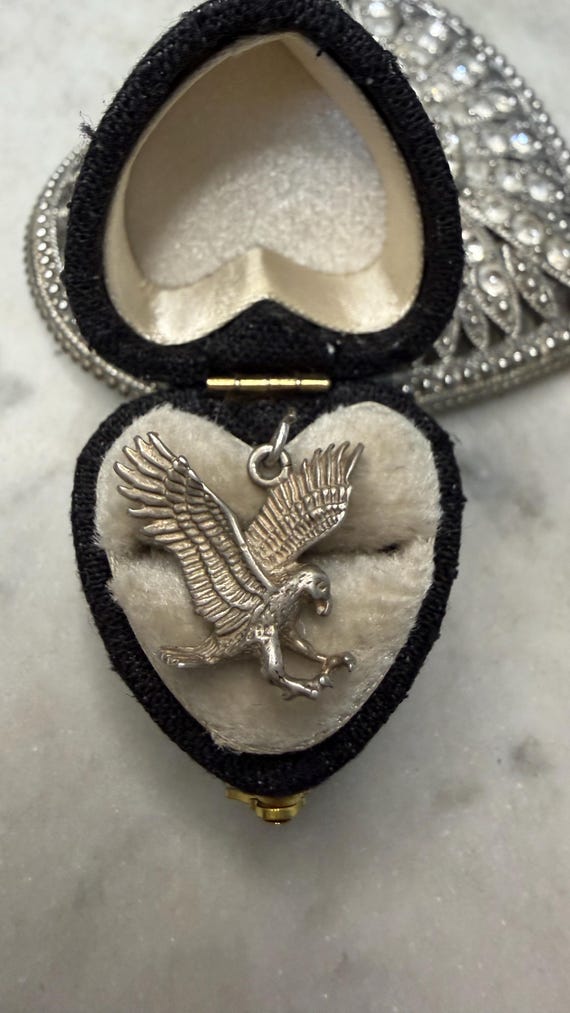 Vintage Silver Flying Eagle Charm