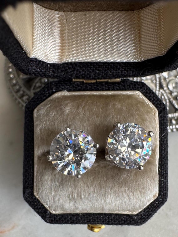 Silver CZ Stud Earrings