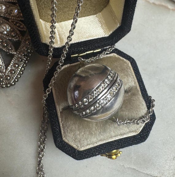 Silver Solid White Sapphire Ball Pendant Necklace