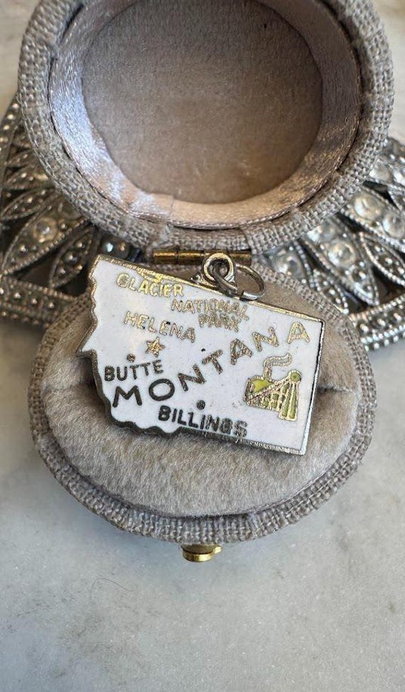 Vintage Silver Montana State Charm