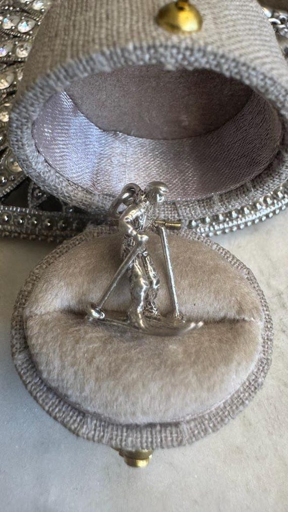 Vintage Antique Cross Country Ski Charm