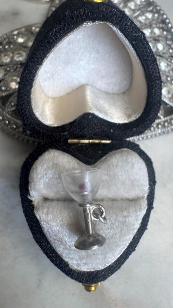 Vintage Silver Martini Glass Charm