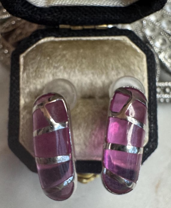 Silver Glass Free Form Earrings