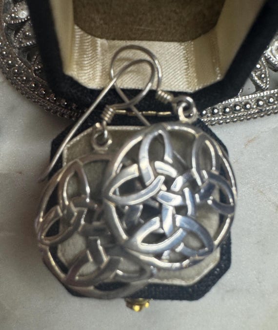 Vintage Silver Designer Round Earrings