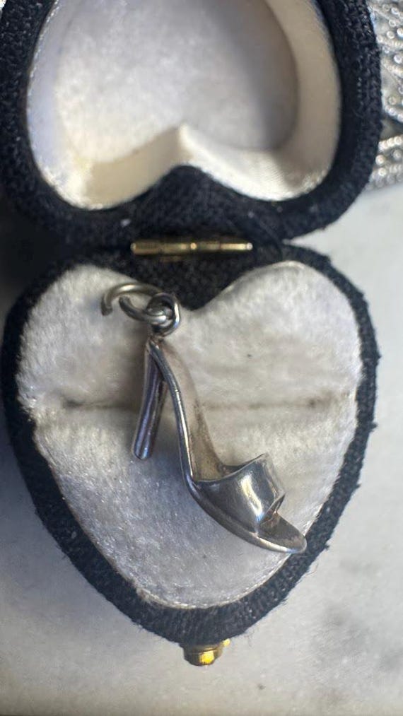 Vintage Silver High Heel Shoe Charm