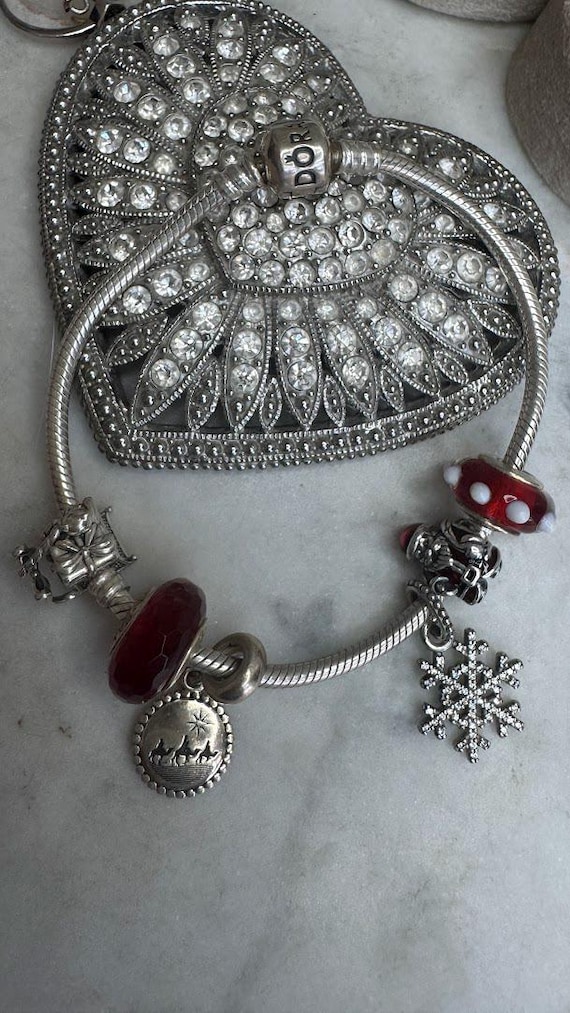 Vintage Rare Silver Pandora Christmas Bracelet with Three Kings & Santa Claus