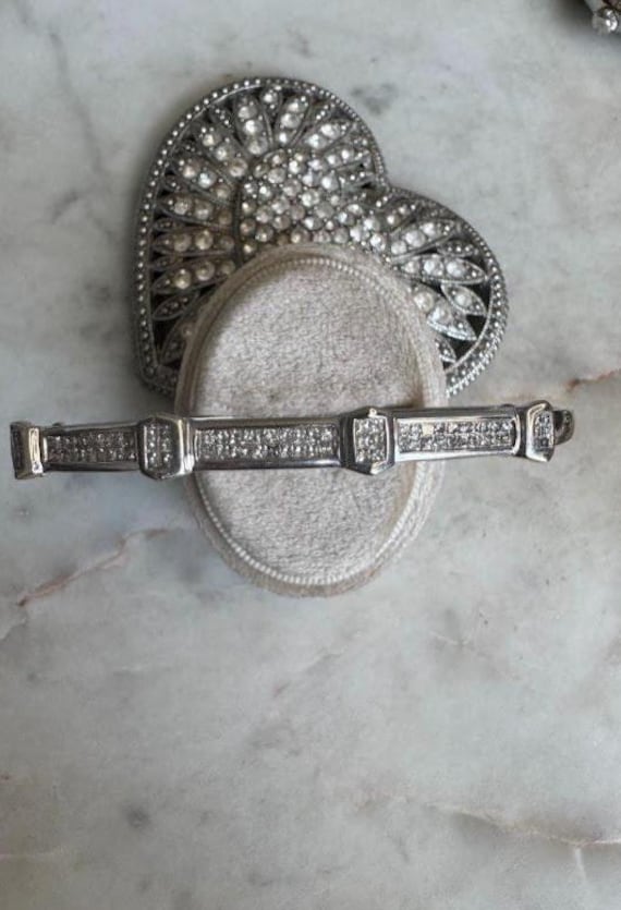 White Gold Diamond Invisible Setting Bangle Bracelet