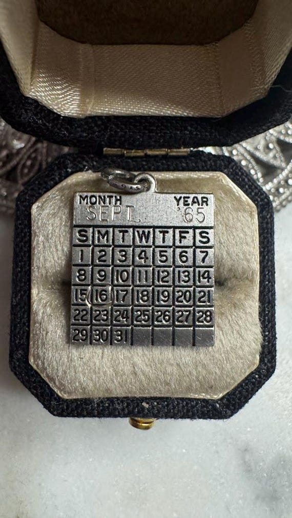 Vintage Silver Bingo Card 1965 Charm