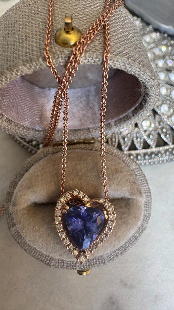Gold Levian Blueberry Tanzanite Pendant Necklace