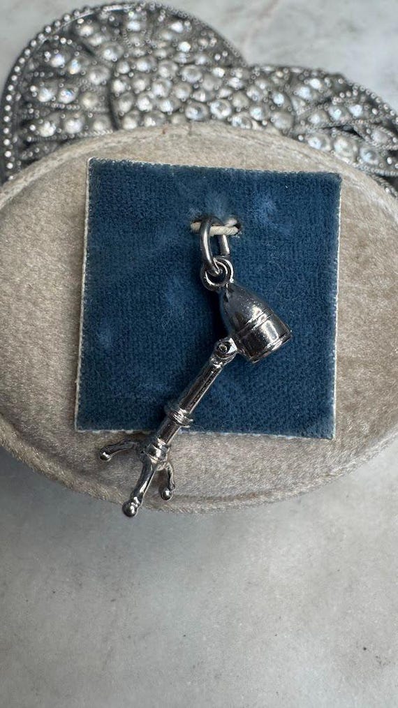 Vintage Silver Hairdryer Charm