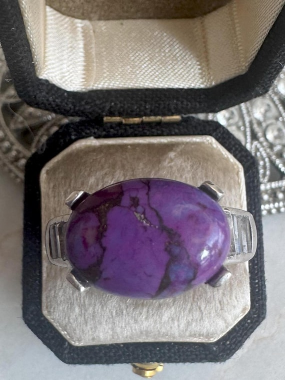 Vintage Silver Mojave & Baguette CZ Ring