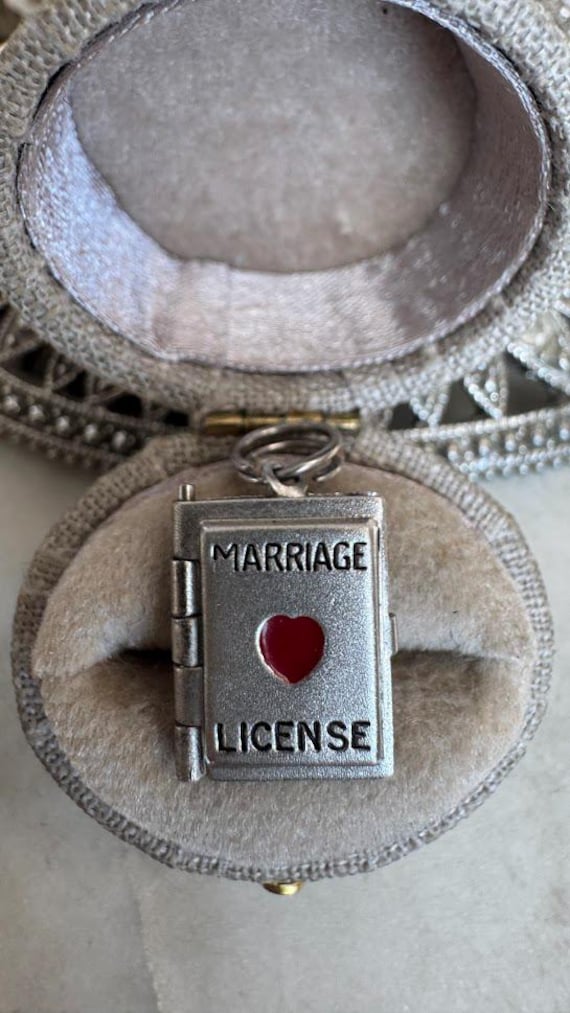 Vintage Silver Marriage License Movable Charm