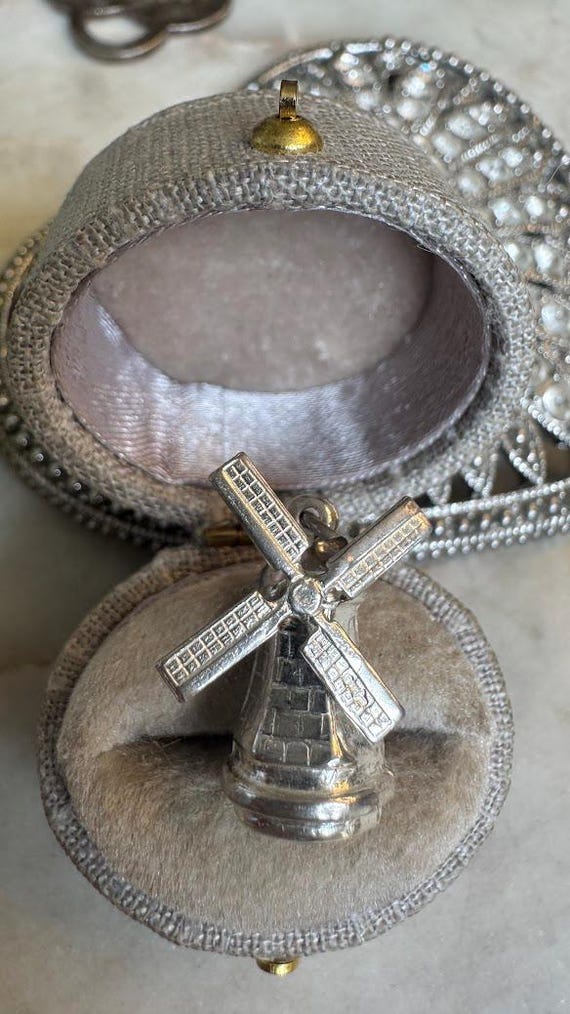 Vintage Silver Movable Holland Windmill Charm