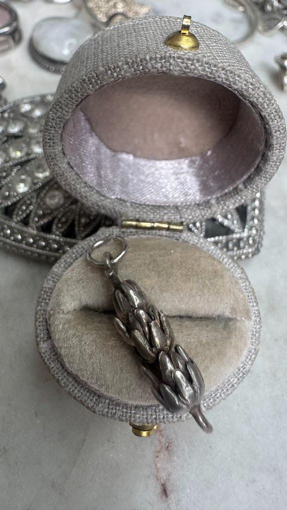 Vintage Silver Bananas Charm Pendant