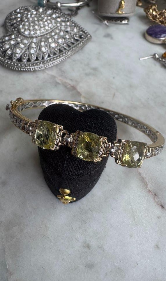 Vintage Silver Michael Valitutti "Gems En Voge" Bangle Bracelet