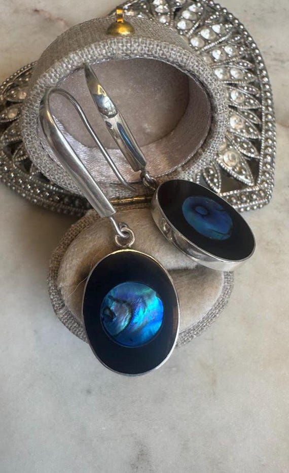 Vintage Silver Blue Earrings