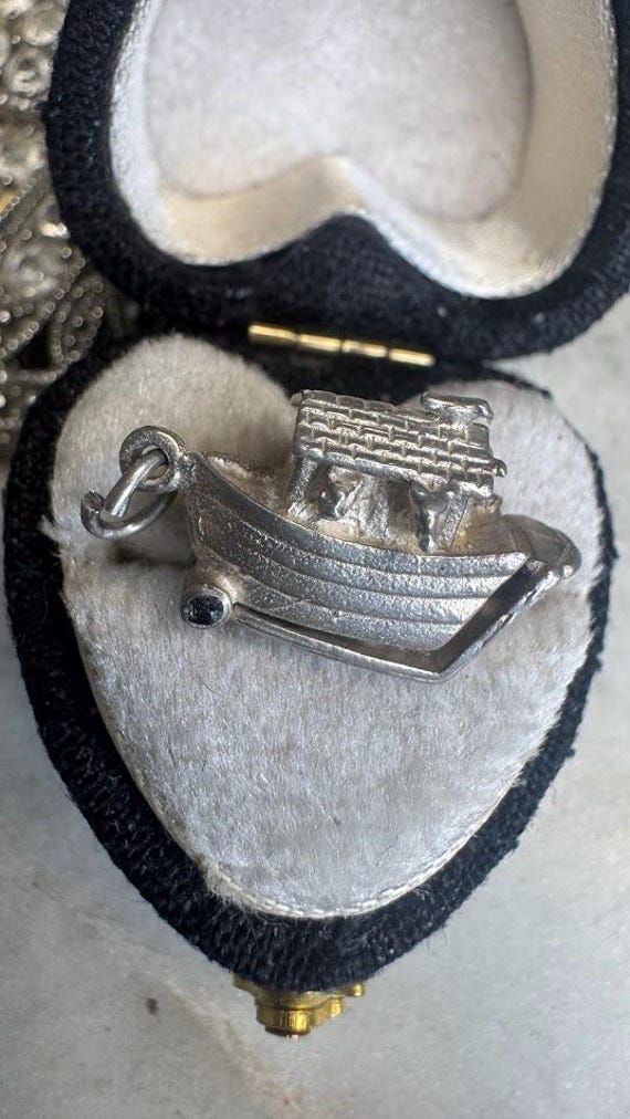 Vintage Silver Movable Noah's Ark Charm