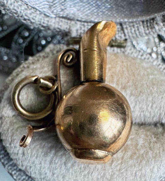 Vintage Gold Pitcher Charm Pendant