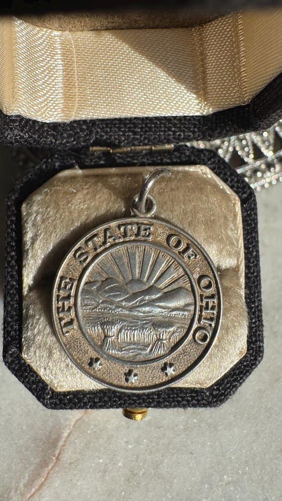 Vintage Silver Ohio Charm Pendant