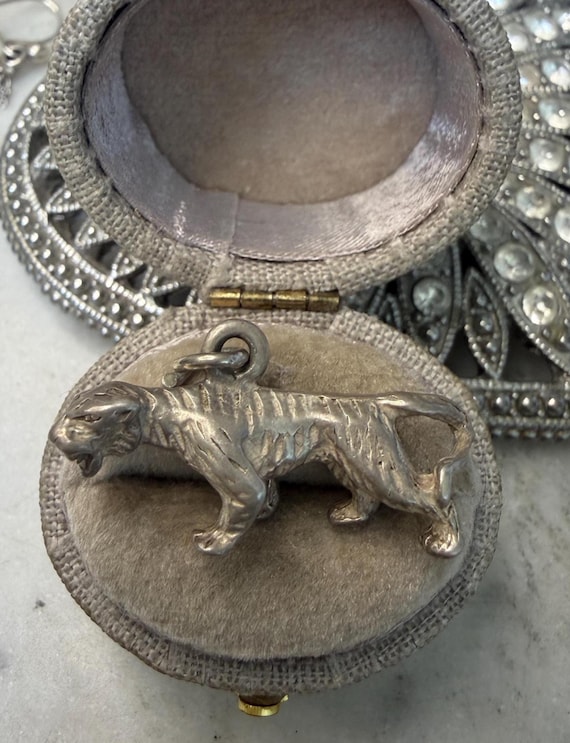 Vintage Silver Tiger Charm