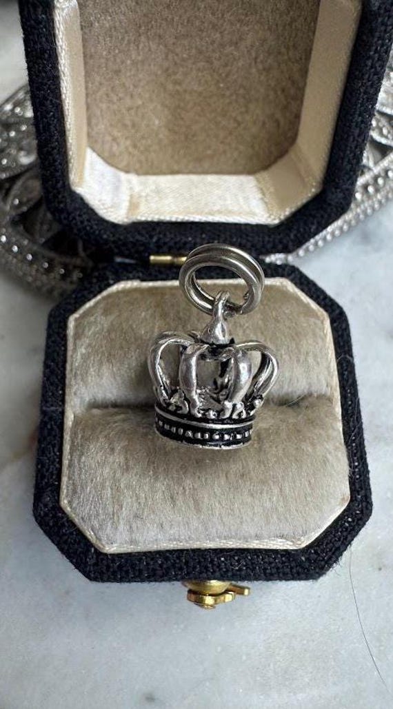 Vintage Silver King Crown Charm