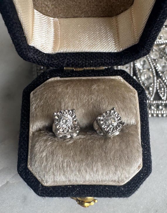 White Gold Diamond Studs True Miracle Designer