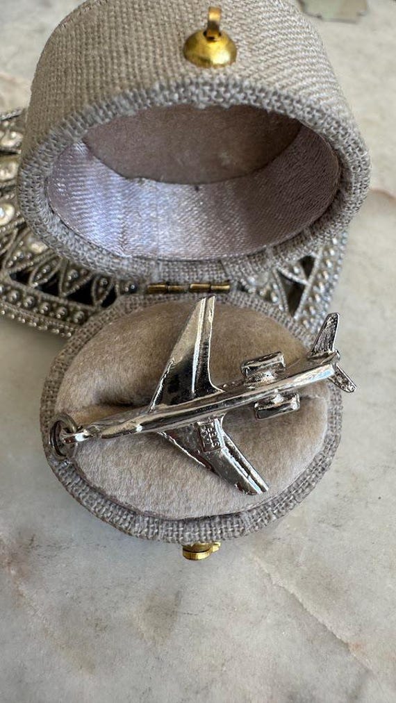 Vintage Silver Airplane Charm