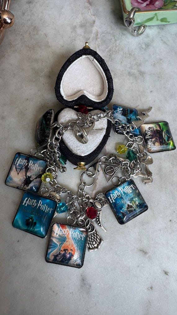 Retro Silver Toned Harry Potter Bracelet