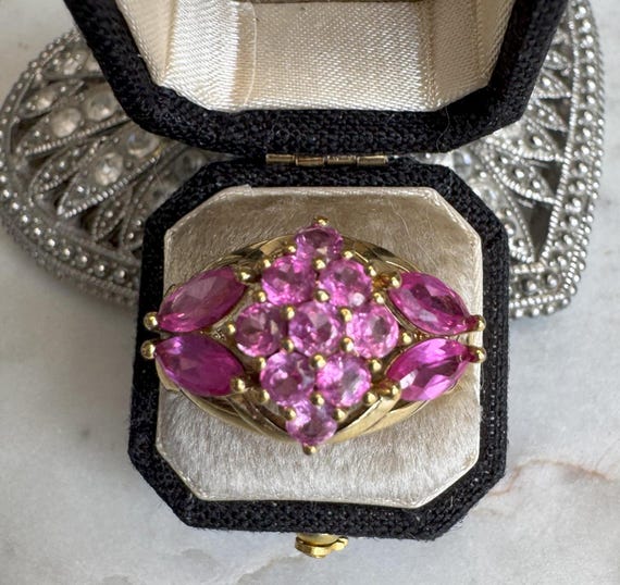 Vintage Gold Vermeil Synthetic Sapphire Ring