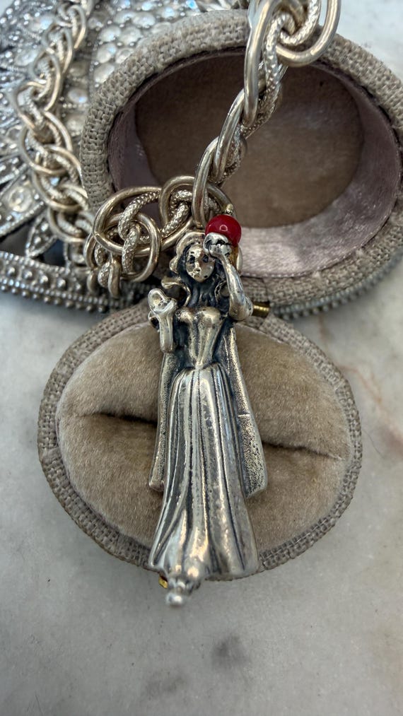 Vintage Silver Walt Disney Snow White Charm Bracelet