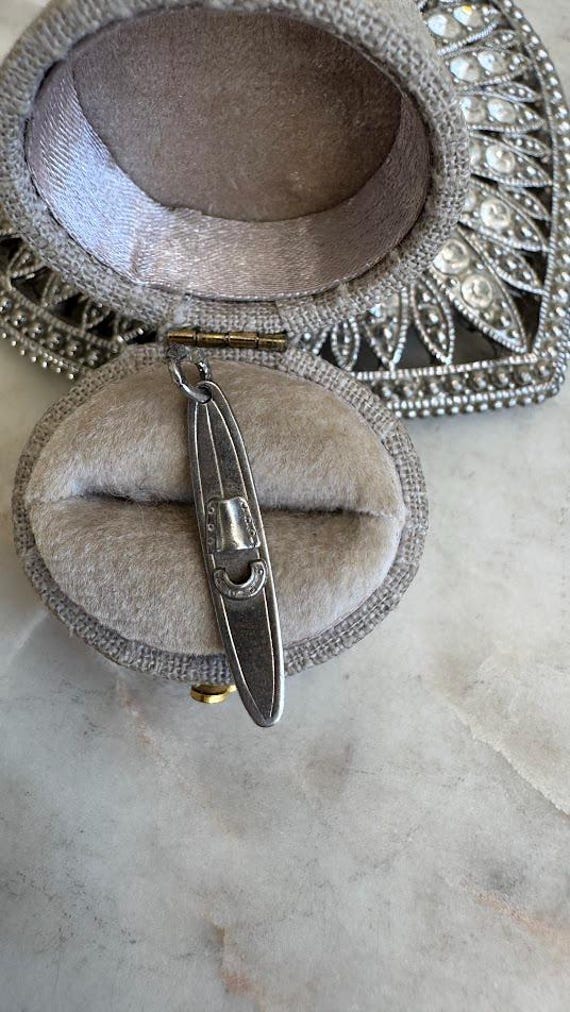 Vintage Silver Snow Ski Charm