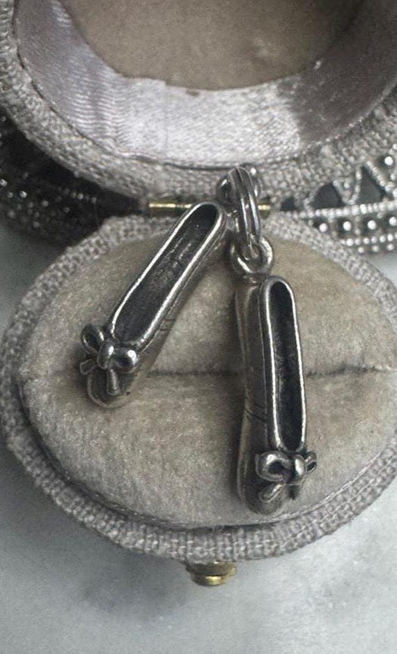 Vintage Silver Ballet Slippers Charm Pendant