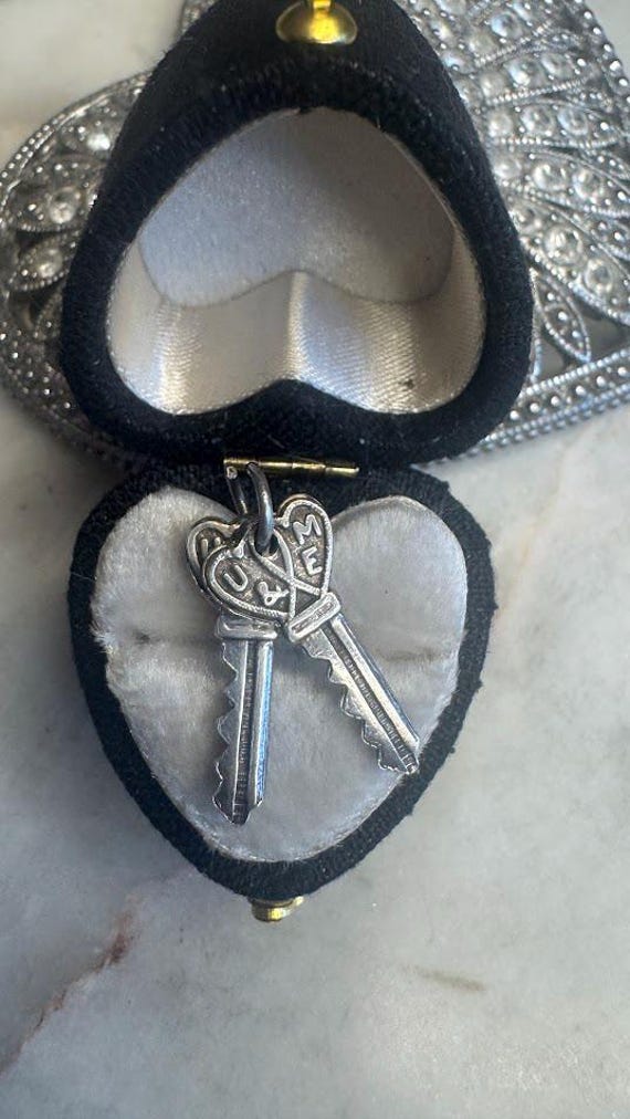 Vintage Silver Antique Keys Charm