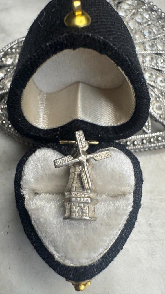 Vintage Silver Movable Windmill Charm
