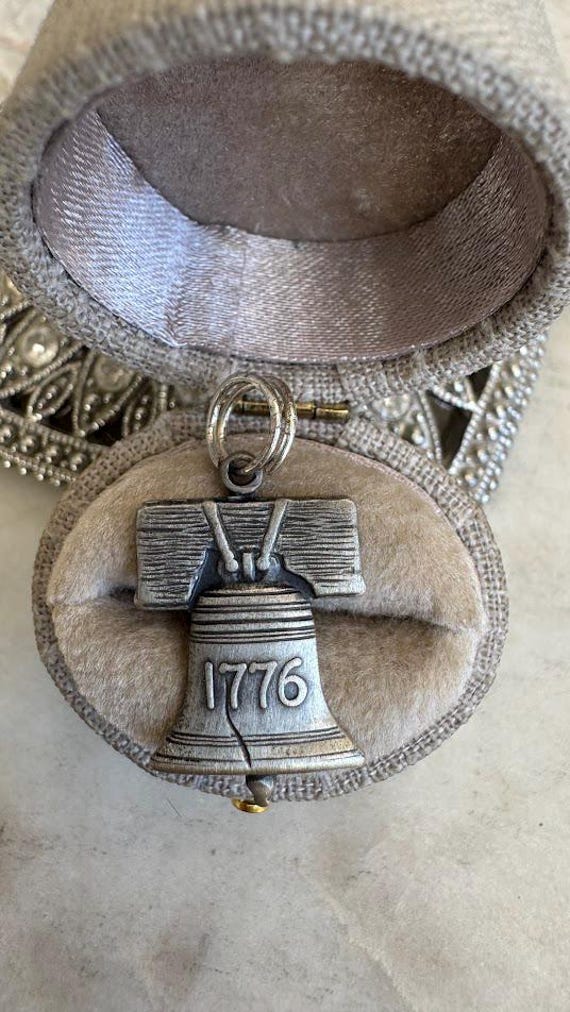 Vintage Silver Philadelphia Liberty Bell Charm Pendant