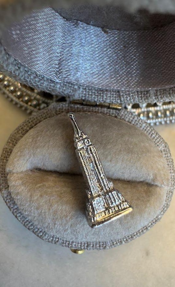 Vintage Silver Empire State Building Charm Pendant