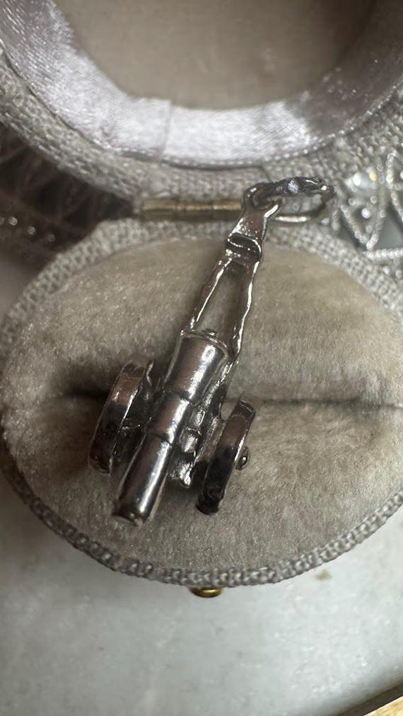 Vintage Antique Silver Cannon Charm