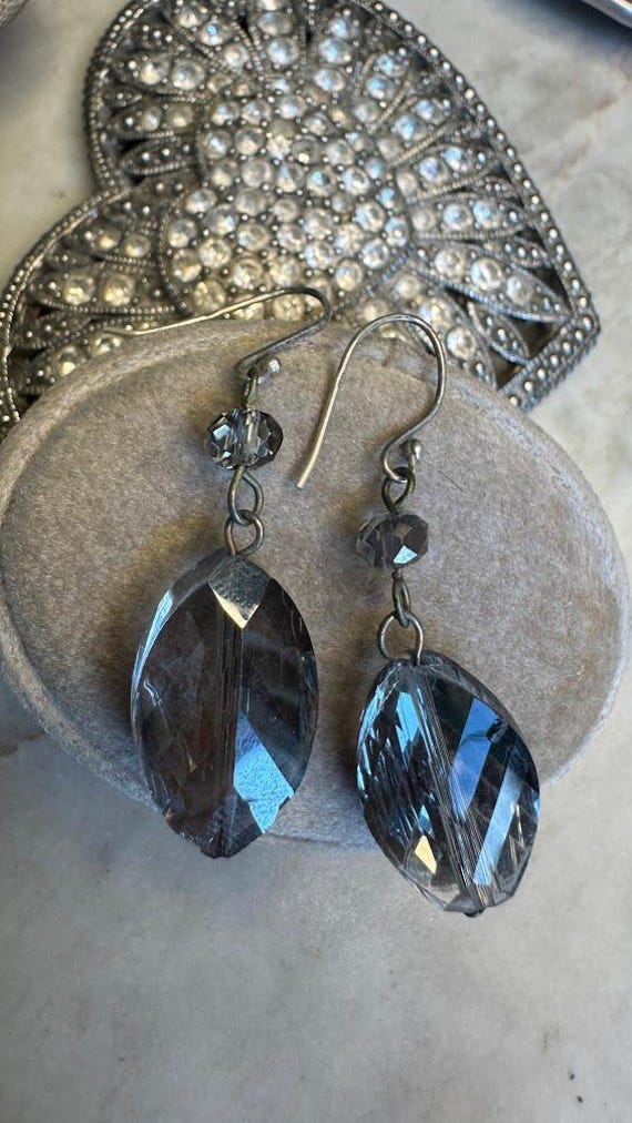 Vintage Silver Baroque Pearl Drop Dangle Earrings