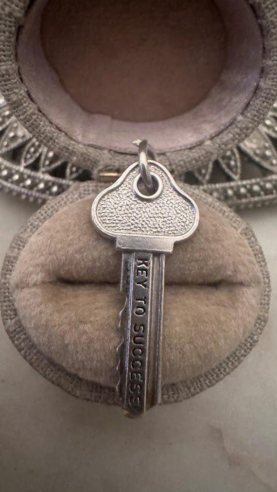 Vintage Silver Keys to Success Key Charm