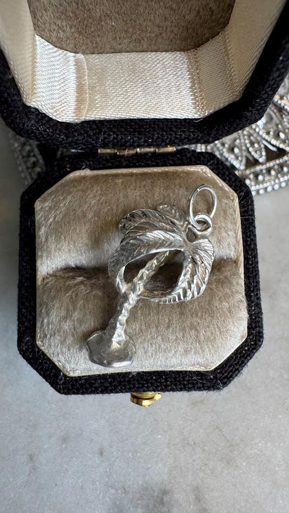 Vintage Silver Palm Tree Charm